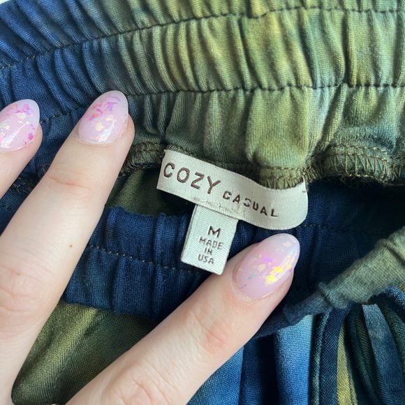 Cozy Casual Blue Green Tie Dye Midi Skirt Medium - Picture 3 of 6